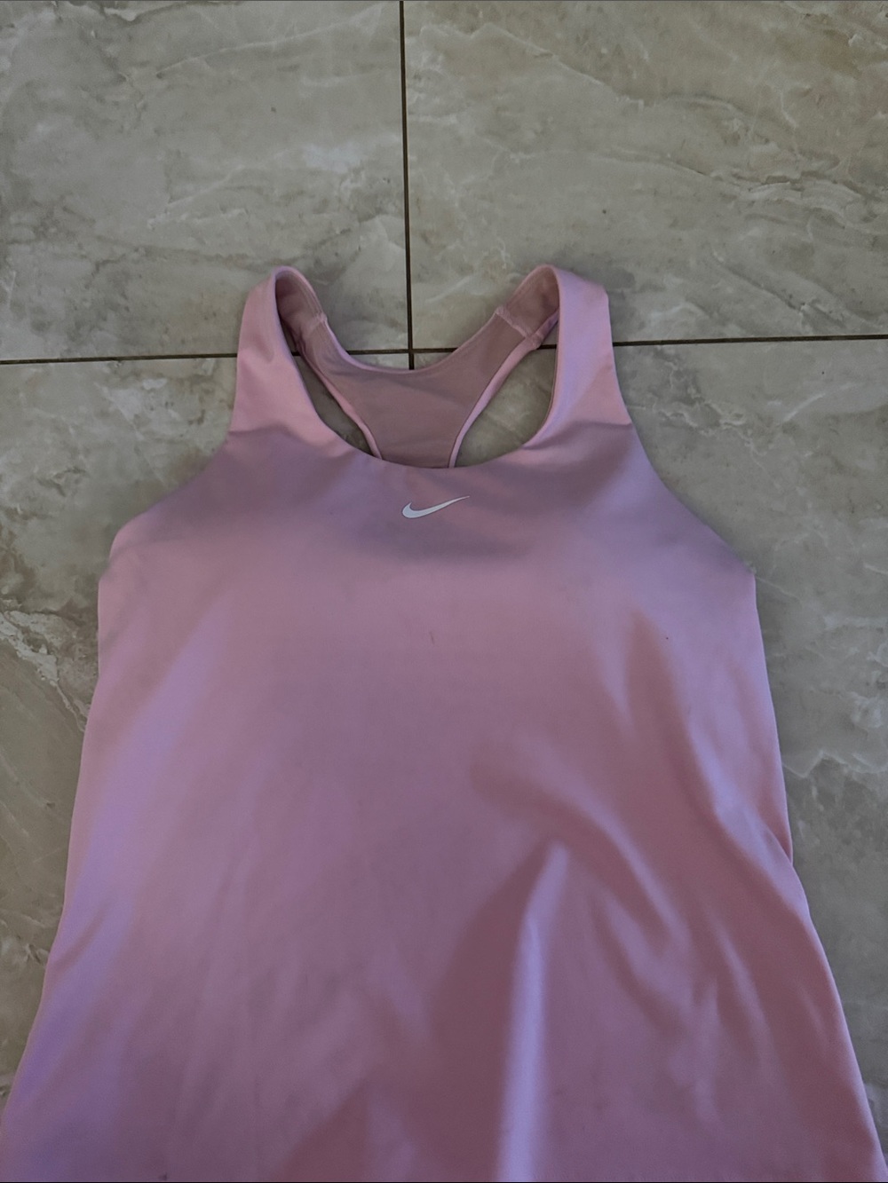 Nike Light Pink Racerback Workout Tank with White Swoosh